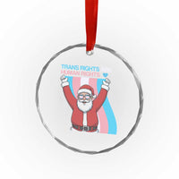 Christmas Trans Rights Are Human Rights Crystal Glass Ornament LGBTQ Advocate - Wonder Print Shop