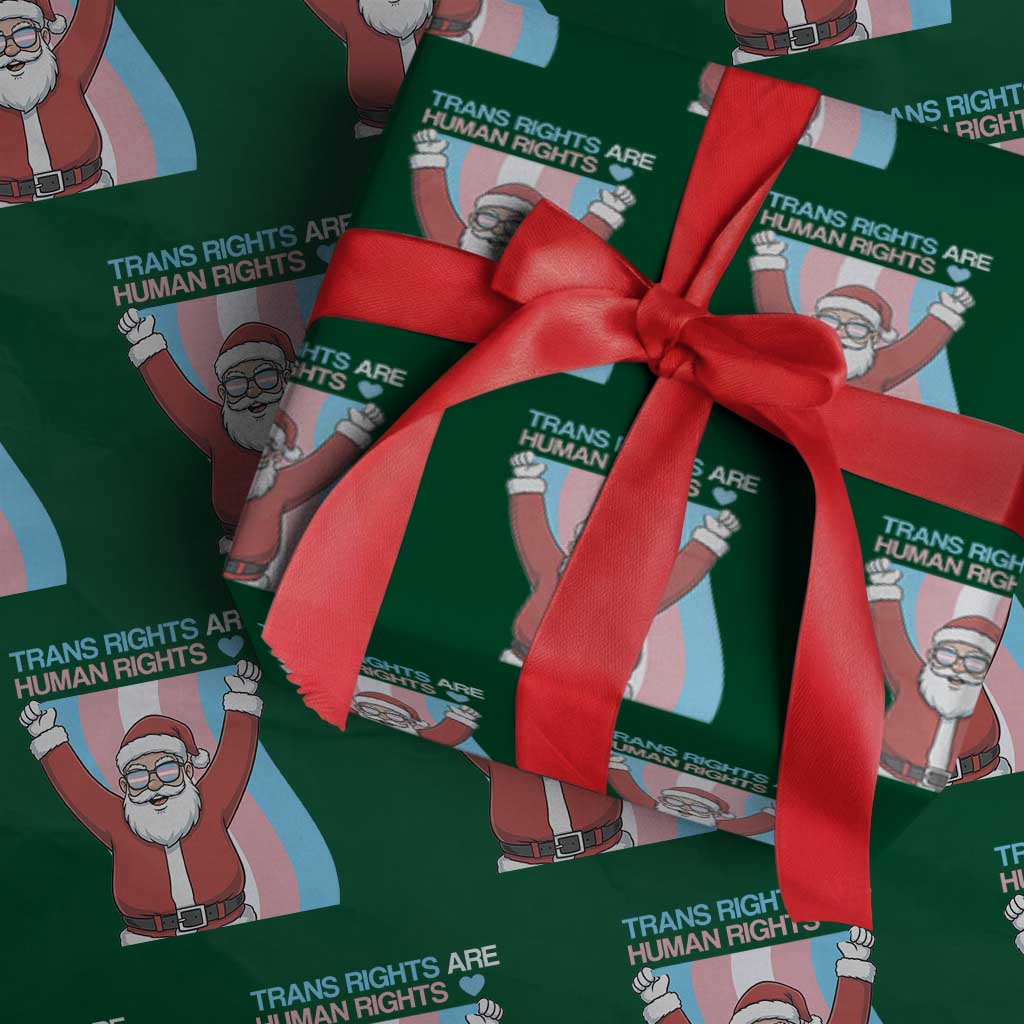 Christmas Trans Rights Are Human Rights Wrapping Paper Roll LGBTQ Advocate - Wonder Print Shop