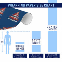 Christmas Tree American Flag Patriotic Wrapping Paper Roll - Wonder Print Shop