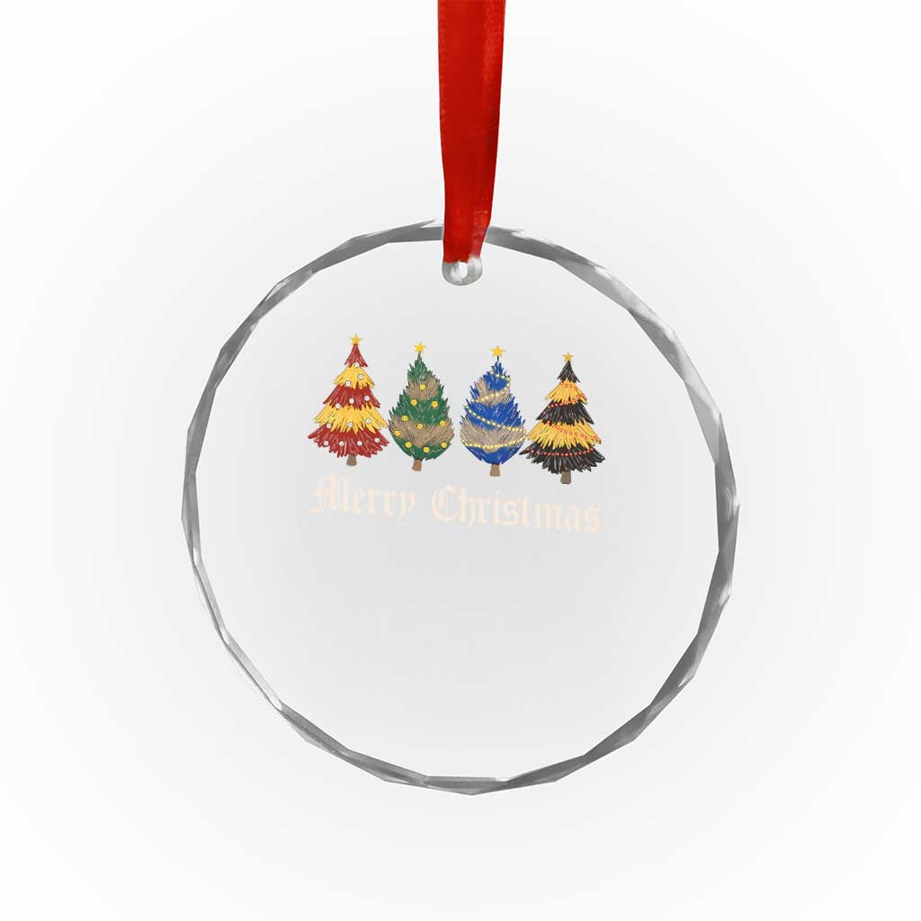 Christmas Tree Crystal Glass Ornament Retro Wizard Trees Magical Cute Family Pajama - Wonder Print Shop
