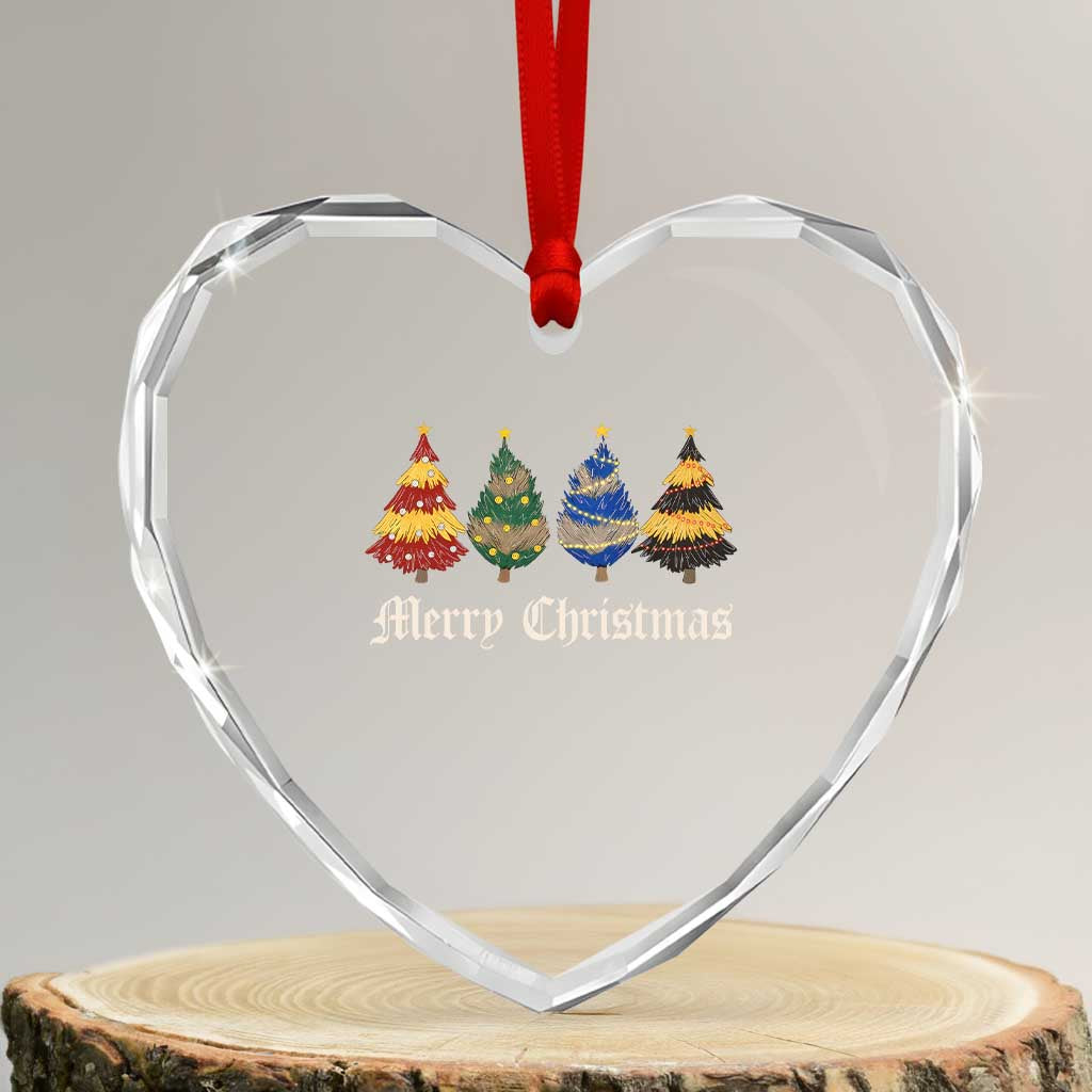 Christmas Tree Heart Crystal Glass Ornament Retro Wizard Trees Magical Cute Family Pajama - Wonder Print Shop