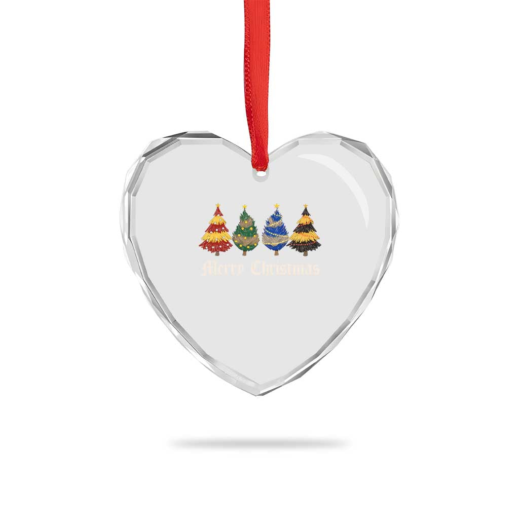 Christmas Tree Heart Crystal Glass Ornament Retro Wizard Trees Magical Cute Family Pajama - Wonder Print Shop