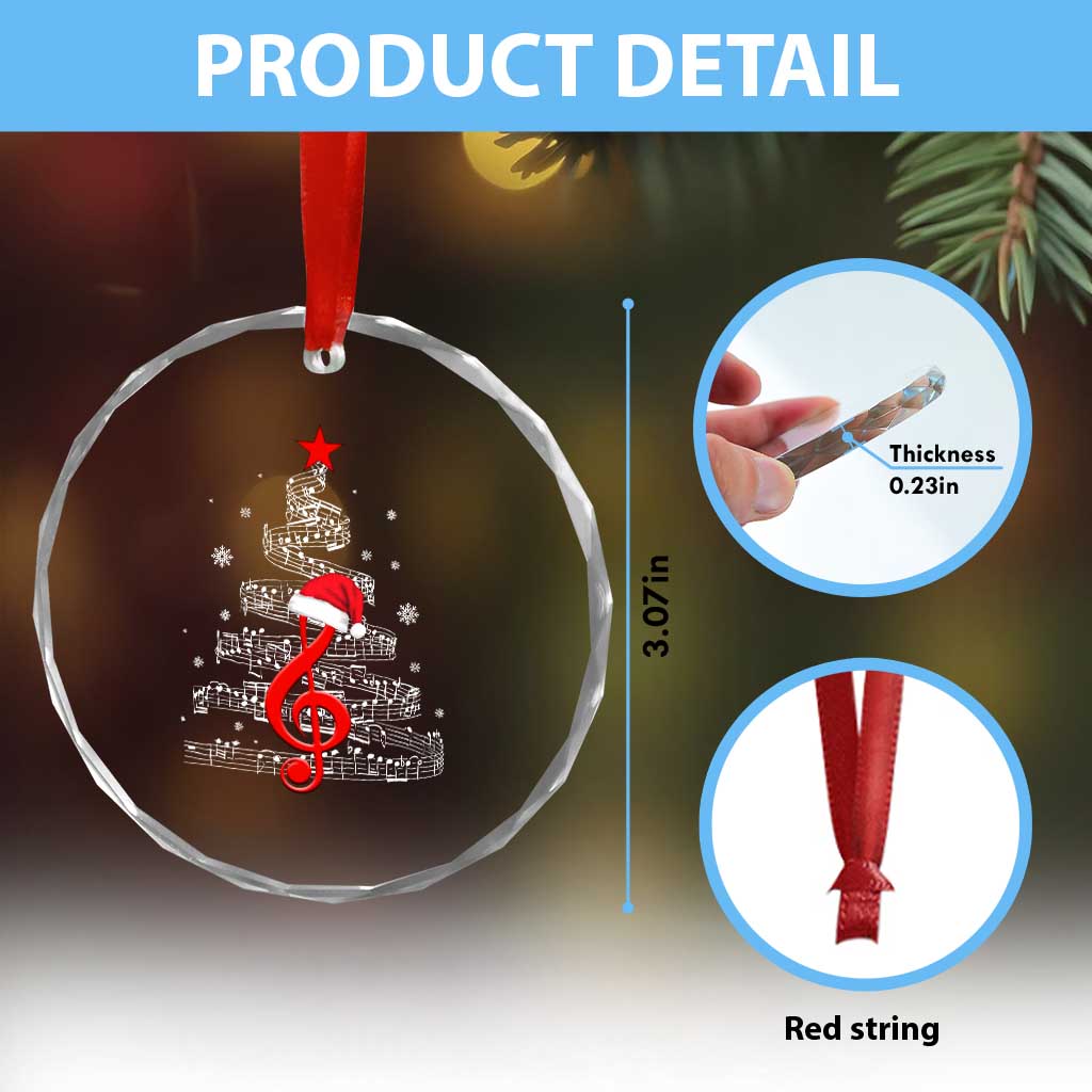 Christmas Tree Music Crystal Glass Ornament Musician Music Lover Gift - Wonder Print Shop