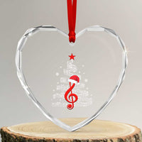 Christmas Tree Music Heart Crystal Glass Ornament Musician Music Lover Gift - Wonder Print Shop
