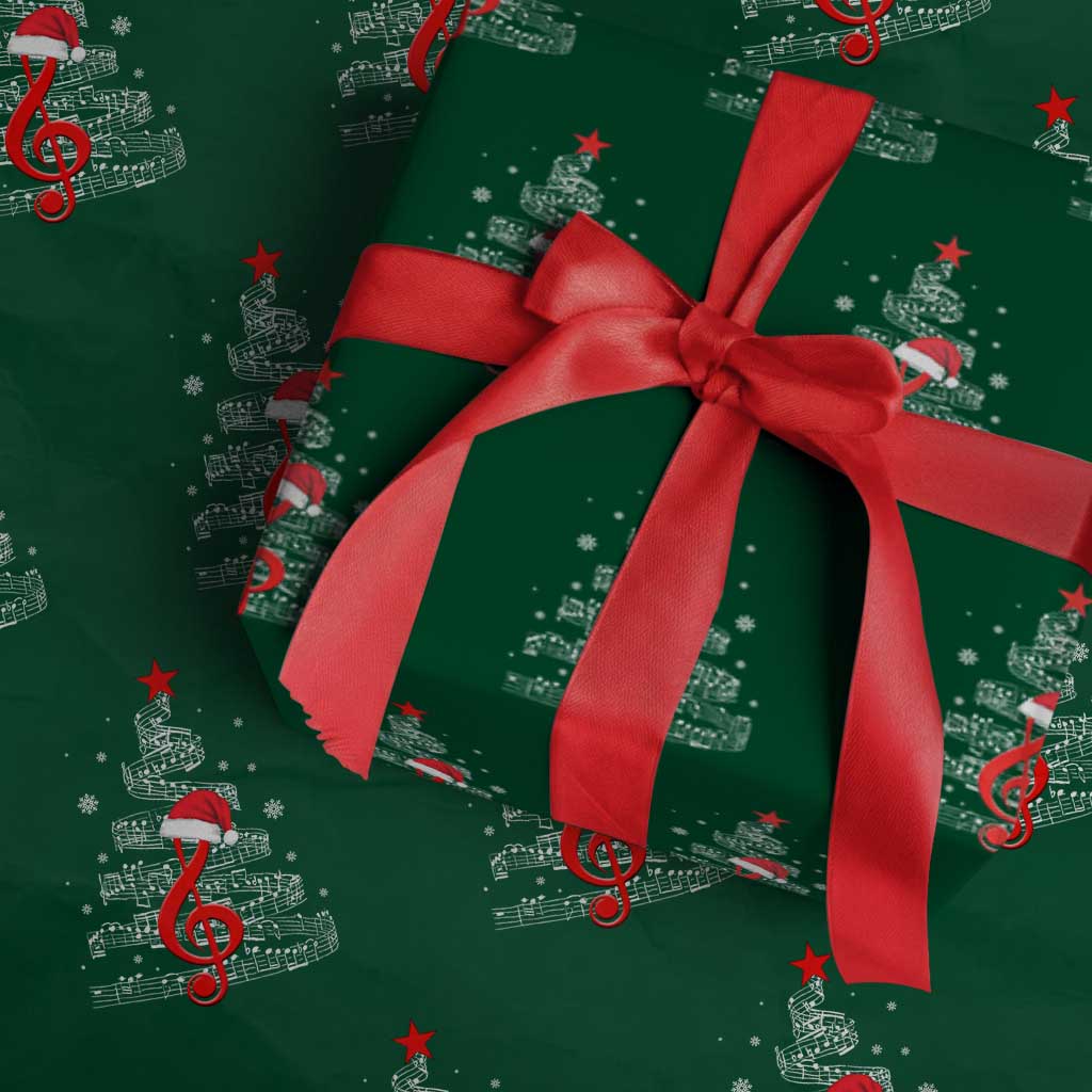Christmas Tree Music Wrapping Paper Roll Musician Music Lover Gift - Wonder Print Shop