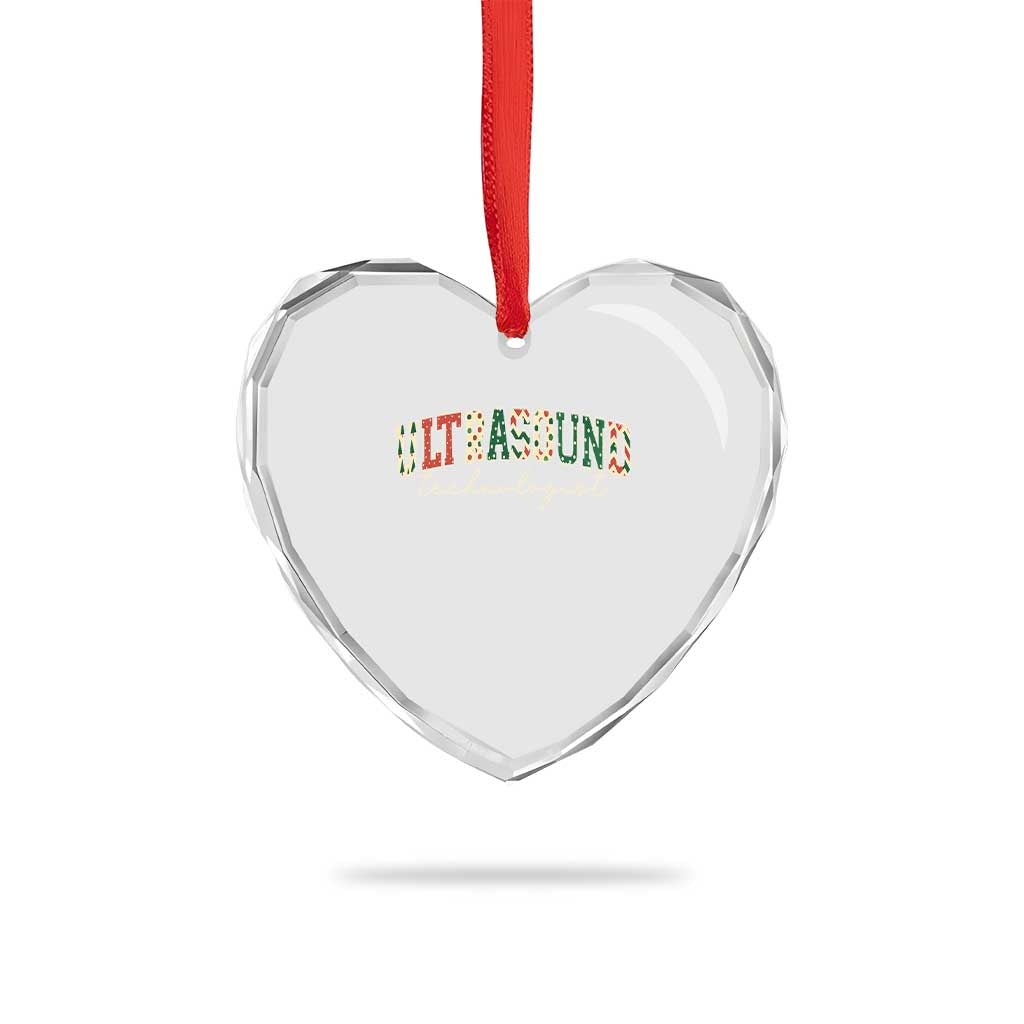 Christmas Ultrasound Technologist Heart Crystal Glass Ornament Sonographer Sonography Student  Gift - Wonder Print Shop