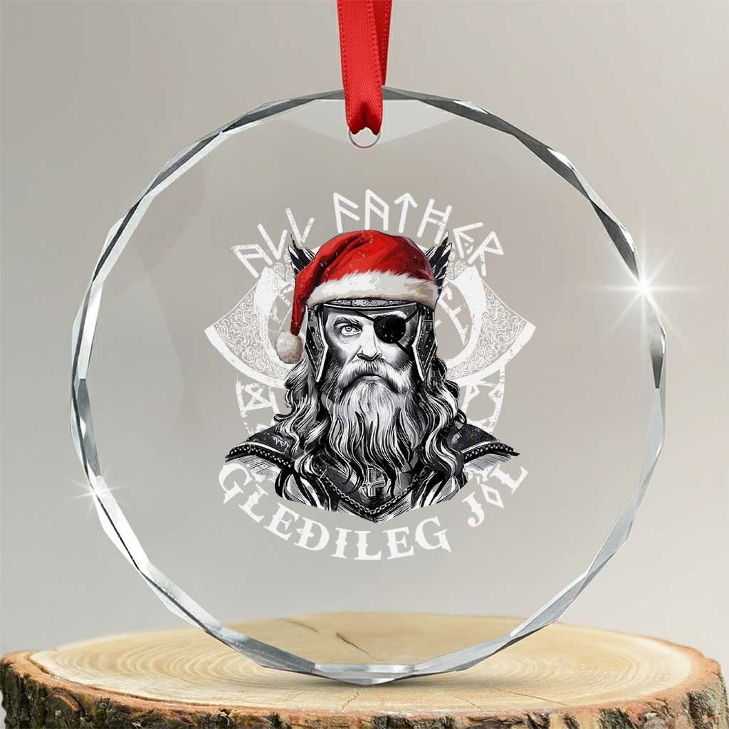 Christmas Viking Crystal Glass Ornament All Father Gledileg Jol Vintage Santa Odin - Wonder Print Shop
