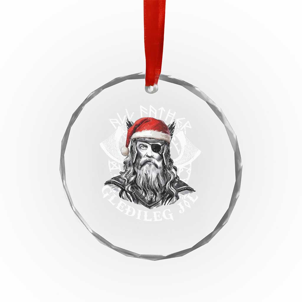 Christmas Viking Crystal Glass Ornament All Father Gledileg Jol Vintage Santa Odin - Wonder Print Shop