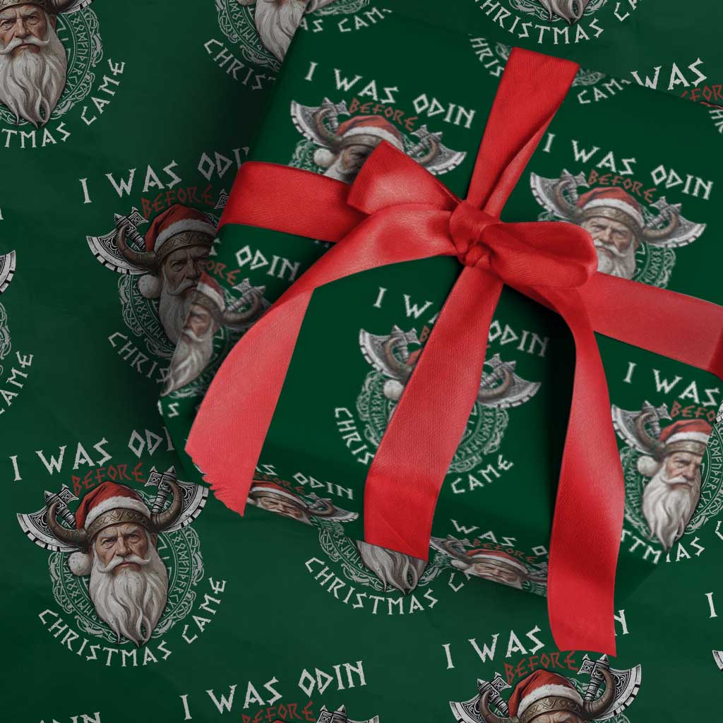 Christmas Viking Wrapping Paper Roll I Was Odin Before Christmas Came Santa Viking Warriors Xmas - Wonder Print Shop