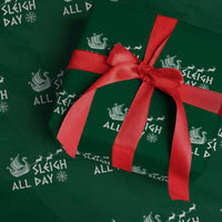 Christmas Viking Wrapping Paper Roll Sleigh All Day Reindeers Longships - Wonder Print Shop