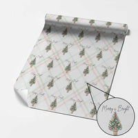 Christmas Wrapping Paper Roll Merry And Bright Retro Xmas Tree - Wonder Print Shop