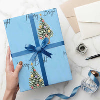 Christmas Wrapping Paper Roll Merry And Bright Retro Xmas Tree - Wonder Print Shop
