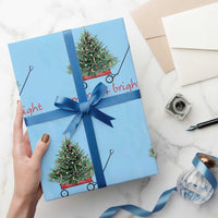 Christmas Wrapping Paper Roll Merry And Bright Retro Xmas Tree Wagon - Wonder Print Shop