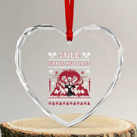 Christmas Yule Shall Not Pass Heart Crystal Glass Ornament Fantasy Movie Ugly Xmas - Wonder Print Shop
