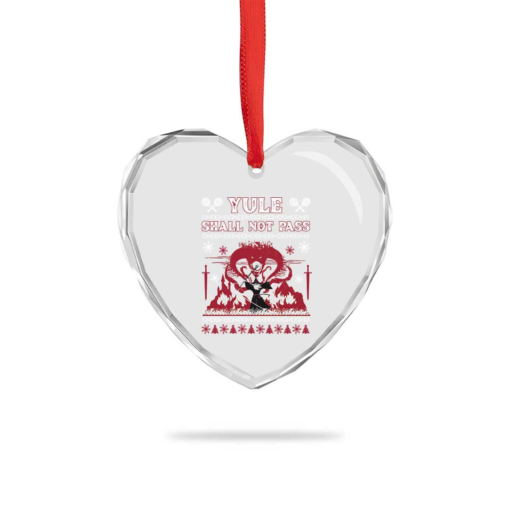 Christmas Yule Shall Not Pass Heart Crystal Glass Ornament Fantasy Movie Ugly Xmas - Wonder Print Shop
