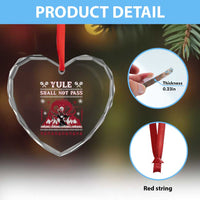 Christmas Yule Shall Not Pass Heart Crystal Glass Ornament Fantasy Movie Ugly Xmas - Wonder Print Shop