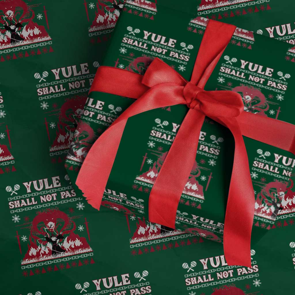 Christmas Yule Shall Not Pass Wrapping Paper Roll Fantasy Movie Ugly Xmas - Wonder Print Shop
