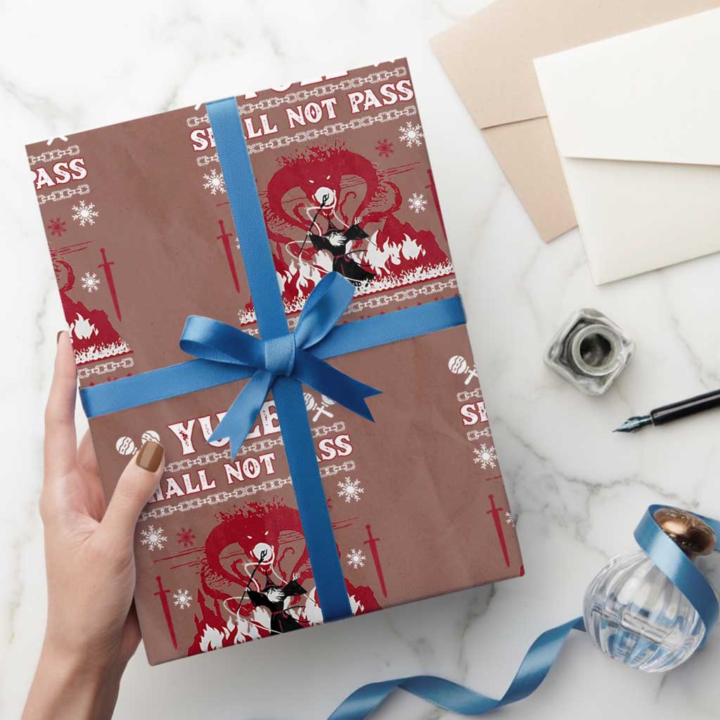 Christmas Yule Shall Not Pass Wrapping Paper Roll Fantasy Movie Ugly Xmas - Wonder Print Shop