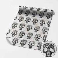 Chuck You Funny Action Legend Wrapping Paper Roll Tough Guy Meme Dual Guns Retro Humor for Patriotic Fans