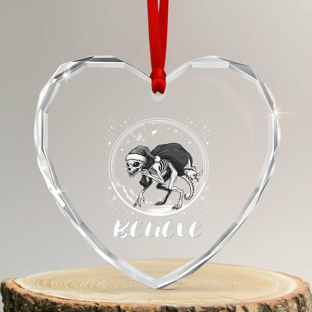Chupacabra Heart Crystal Glass Ornament Funny Believe Christmas Cryptid Gift - Wonder Print Shop