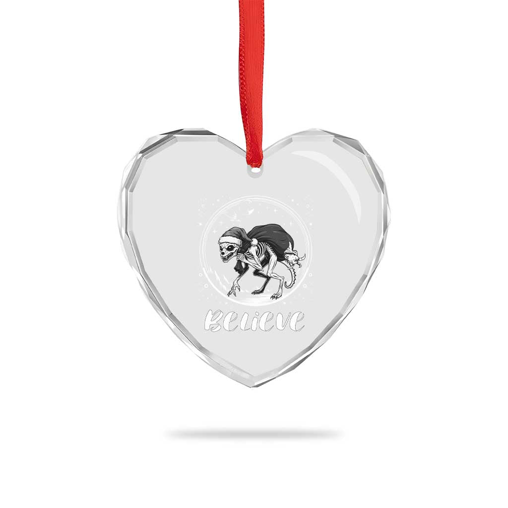 Chupacabra Heart Crystal Glass Ornament Funny Believe Christmas Cryptid Gift - Wonder Print Shop