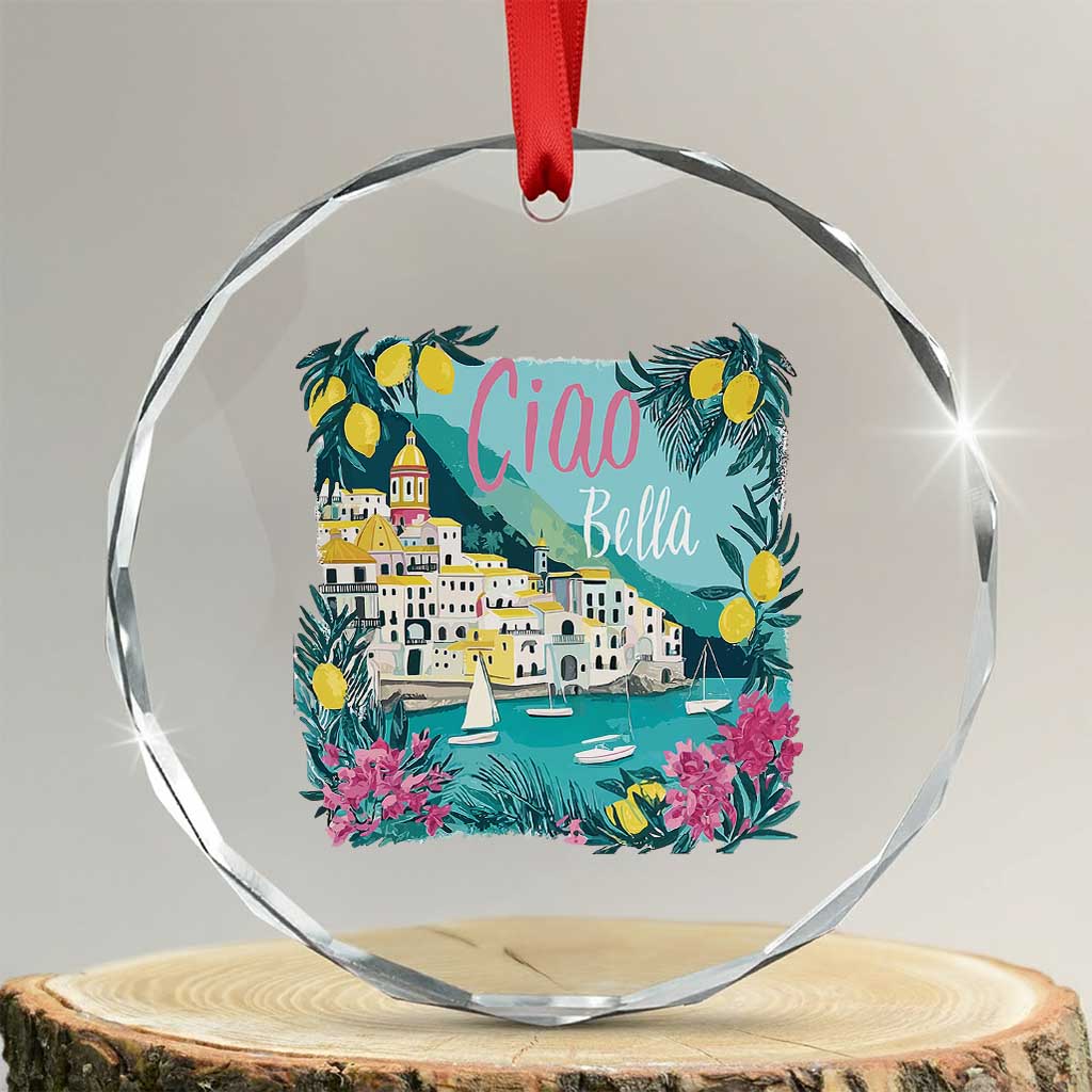 Ciao Bella Italy Amalfi Coast Crystal Glass Ornament Lemons and Florals Nostalgic Village - Wonder Print Shop