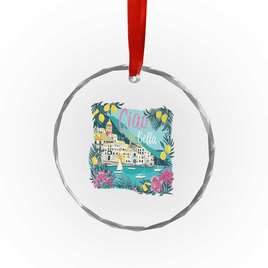 Ciao Bella Italy Amalfi Coast Crystal Glass Ornament Lemons and Florals Nostalgic Village TS02