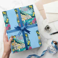 Ciao Bella Italy Amalfi Coast Wrapping Paper Roll Lemons and Florals Nostalgic Village - Wonder Print Shop