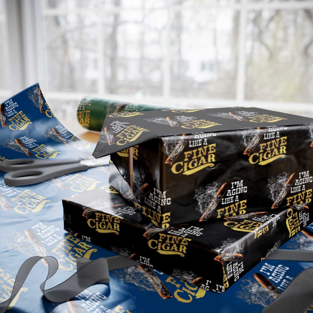 Cigar Lovers Wrapping Paper Roll I Am Aging Like A Fine Cigar