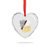 Cigar Lovers Heart Crystal Glass Ornament I Am Aging Like A Fine Cigar