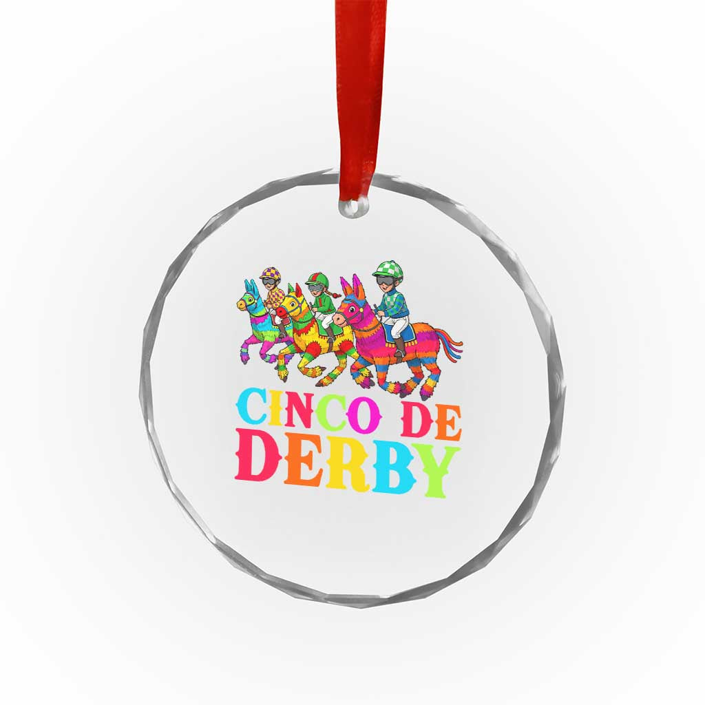Cinco De Derby Crystal Glass Ornament Funny Mexican Derby Pinata Horse Race
