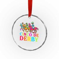 Cinco De Derby Crystal Glass Ornament Funny Mexican Derby Pinata Horse Race
