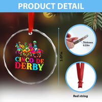 Cinco De Derby Crystal Glass Ornament Funny Mexican Derby Pinata Horse Race