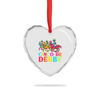Cinco De Derby Heart Crystal Glass Ornament Funny Mexican Derby Pinata Horse Race