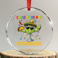 Cinco De Drinko Bitchachos Crystal Glass Ornament Funny Margarita Cinco De Mayo Mexican Fiesta
