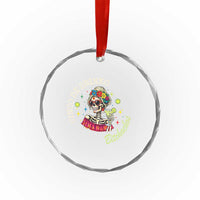 Cinco De Drinko Bitchachos Crystal Glass Ornament Funny Skeleton Drinking Margarita Fiesta Party