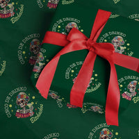 Cinco De Drinko Bitchachos Wrapping Paper Roll Funny Skeleton Drinking Margarita Fiesta Party