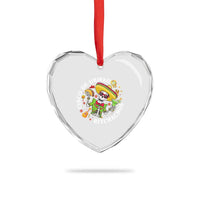 Cinco De Drinko Bitchachos Heart Crystal Glass Ornament Funny Cinco De Mayo Drinking Mexican Fiesta