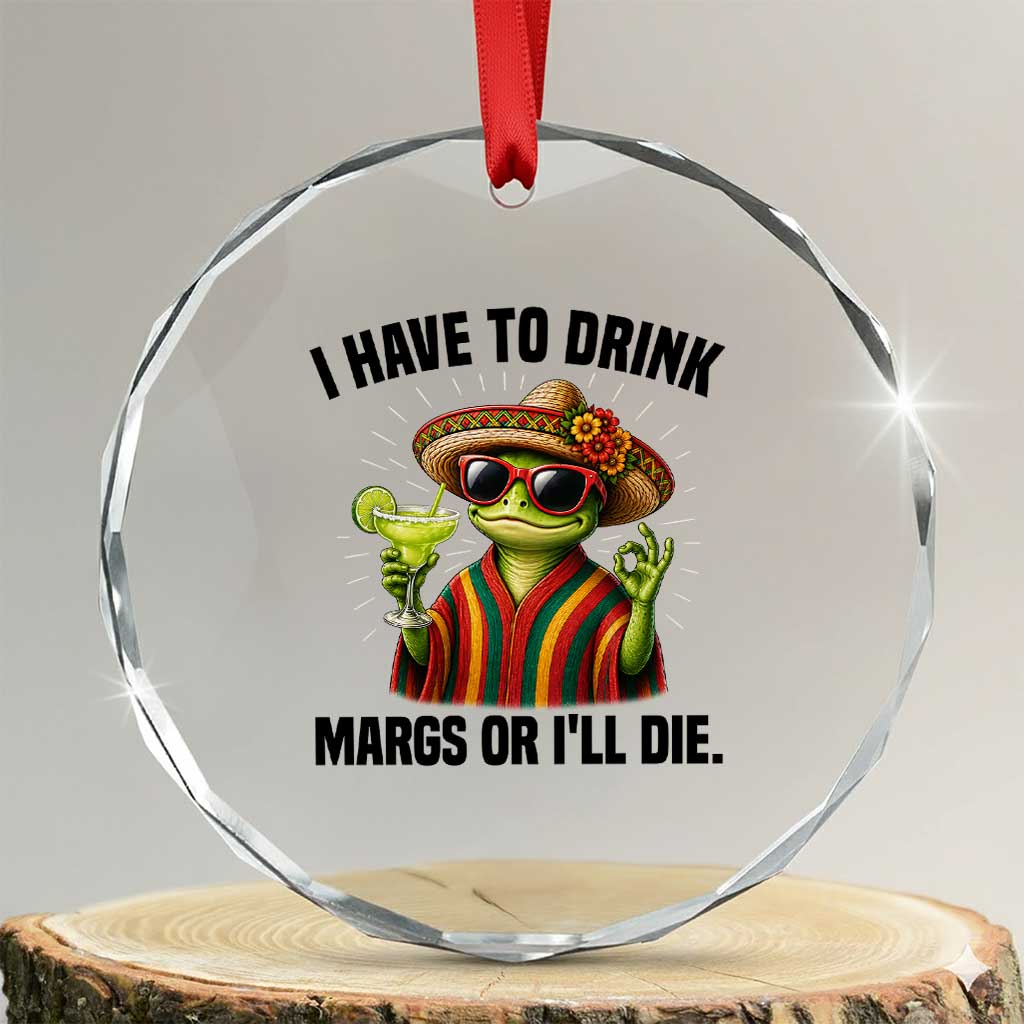 Cinco De Drinko Margarita Crystal Glass Ornament Funny Drinking Lizard Cinco De Mayo Fiesta