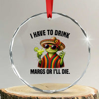 Cinco De Drinko Margarita Crystal Glass Ornament Funny Drinking Lizard Cinco De Mayo Fiesta