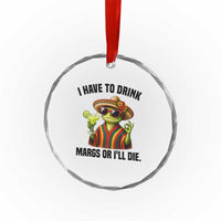 Cinco De Drinko Margarita Crystal Glass Ornament Funny Drinking Lizard Cinco De Mayo Fiesta