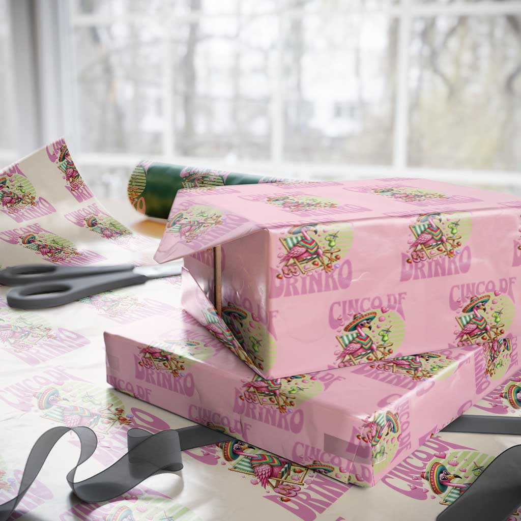Cinco De Drinko Margarita Wrapping Paper Roll Funny Flamingo Fiesta
