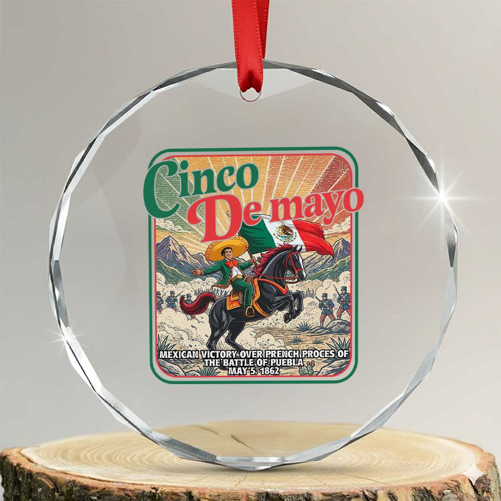 Cinco de Mayo Battle of Puebla Crystal Glass Ornament Mexican Victory History 1862