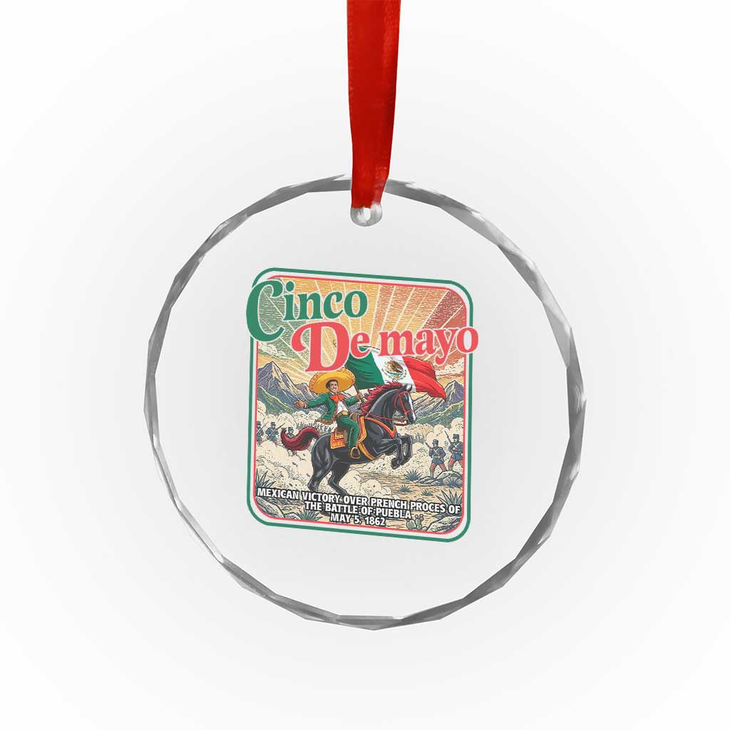Cinco de Mayo Battle of Puebla Crystal Glass Ornament Mexican Victory History 1862