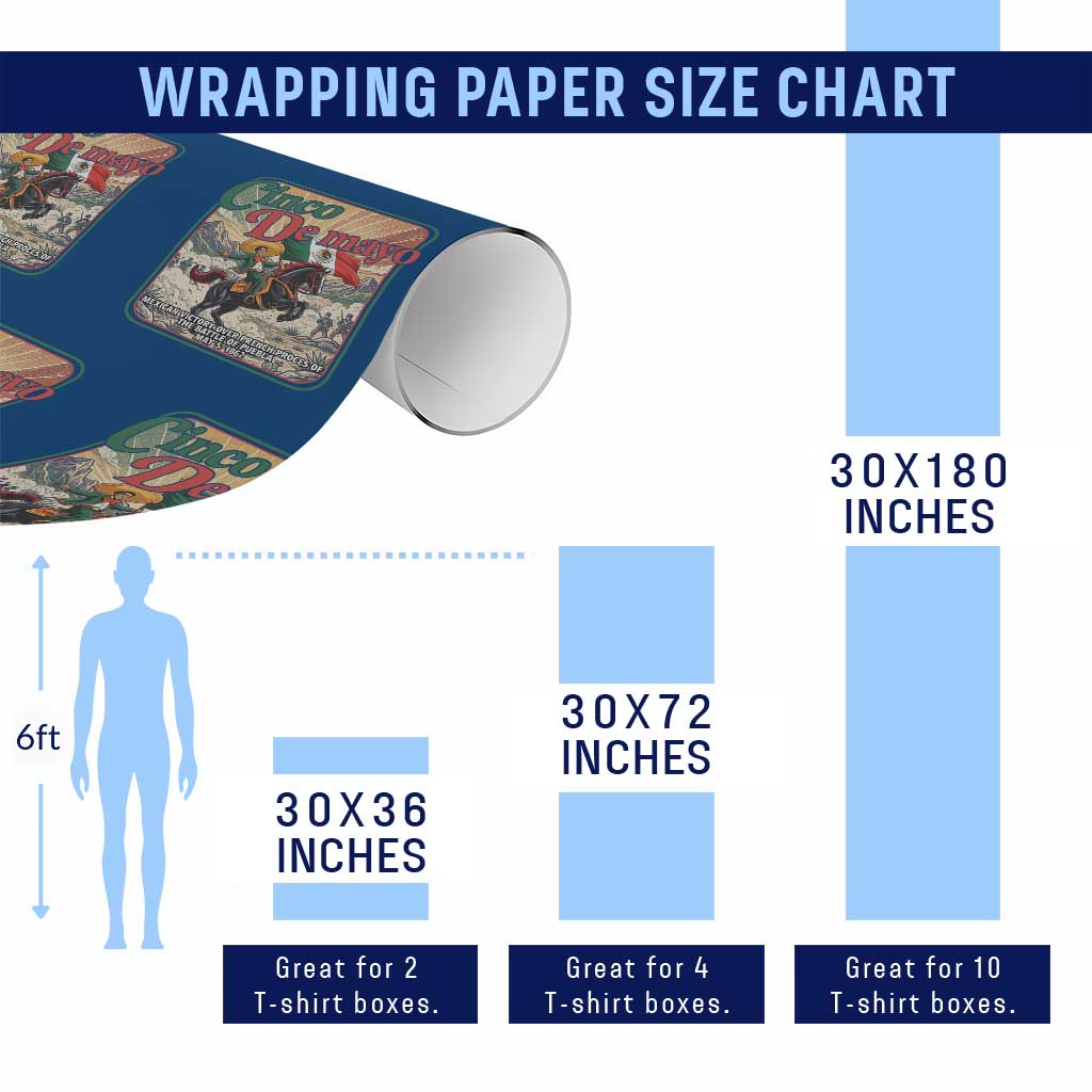 Cinco de Mayo Battle of Puebla Wrapping Paper Roll Mexican Victory History 1862