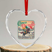 Cinco de Mayo Battle of Puebla Heart Crystal Glass Ornament Mexican Victory History 1862