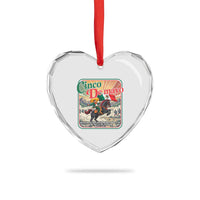 Cinco de Mayo Battle of Puebla Heart Crystal Glass Ornament Mexican Victory History 1862