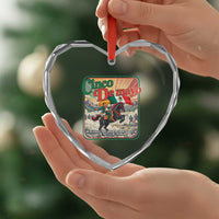 Cinco de Mayo Battle of Puebla Heart Crystal Glass Ornament Mexican Victory History 1862