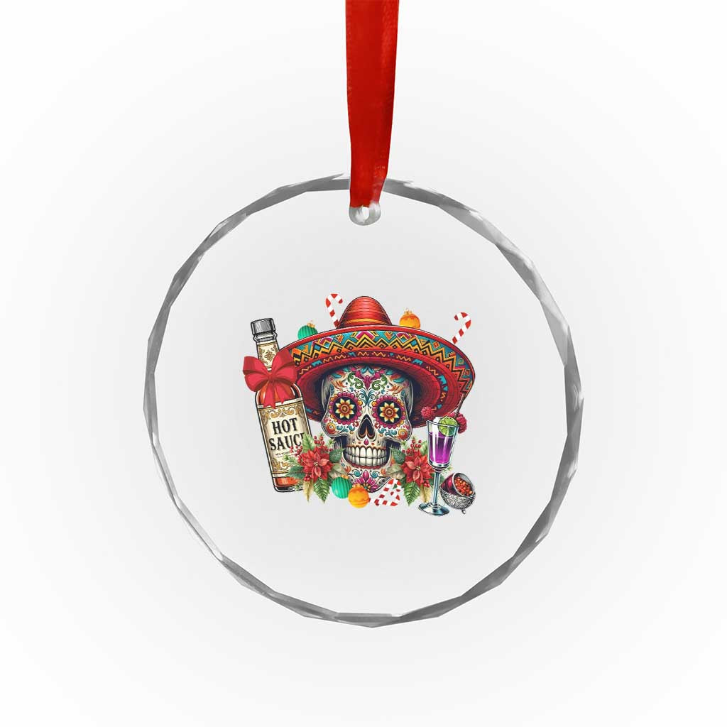 Cinco De Mayo Christmas Crystal Glass Ornament Mexican Sugar Skull Sombrero Tequila Party TS14