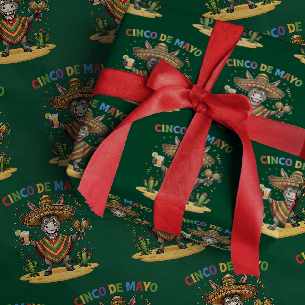 Cinco de Mayo Donkey Mexican Fiesta Wrapping Paper Roll